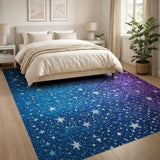 Multi-color and Patterns Starry Glitter Galaxy Area Rug