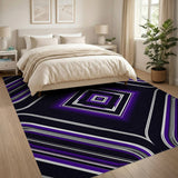 Purple Neon Diamond Geometric Area Rug