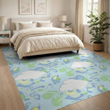 Whimsical Cloud Swirl Abstract Area Rug