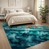 Coastal Sunset Waves Area Rug