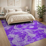Purple Marble Swirl Abstract Area Rug