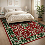 Ornate Red Persian Medallion Red Area Rug