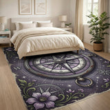 Purple Celestial Compass Rose Area Rug
