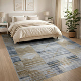 Shimmering Gold Geometric Beige Area Rug