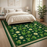 Emerald Shamrock Clover Pattern Area Rug