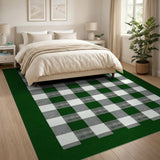 Classic Green White Plaid Checkered Rug