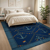 Rainbow Anchor Chain Coastal Area Rug
