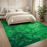 Emerald Swirl Abstract Green Area Rug