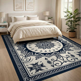 Navy Persian Mandala Area Rug