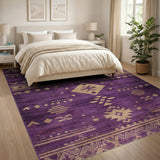 Purple Gold Southwestern Geometric Area Rug