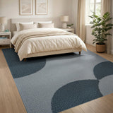 Abstract Blue Teal Overlapping Circles Area Rug