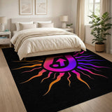 ODIKA Vibrant Flame Arrow Multi-Color Area Rug