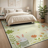 Cute Bunny Strawberry Garden Rug