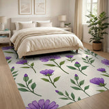 Purple Aster Floral Area Rug