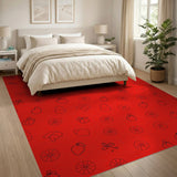 Festive Red Fruit Ornament Area Rug
