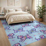 Rainbow Puppy Kids Cartoon Area Rug