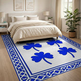Blue Shamrock Framed Area Rug