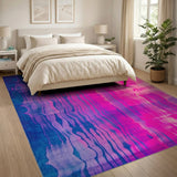 Vibrant Ombre Blue-Pink Abstract Area Rug