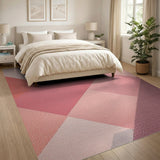 Geometric Pink Patchwork Area Rug