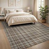 Brown and Tan Brown Tan Plaid Check Area Rug