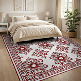 Red Elegant Red Floral Persian Area Rug