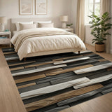 Rustic Stacked Stone Texture Area Rug