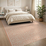 Orange Geometric Lattice Area Rug