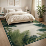 Lush Palm Frond Coastal Beach Rug
