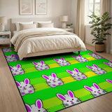 Cute Cartoon Bunny Parade Area Rug