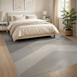 Grey Modern Grey Geometric Triangle Area Rug