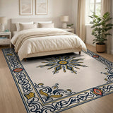 Gold and Silver Traditional Persian Ornate Gold Mandala Persian Area Rug