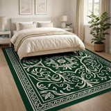 Emerald Green Ornate Persian Border Rug