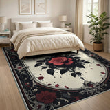 Red Rose Ornate Floral Vintage Area Rug
