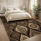 Luxurious Gold Paisley Persian Area Rug
