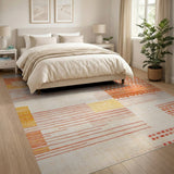 Orange Orange Geometric Abstract Area Rug