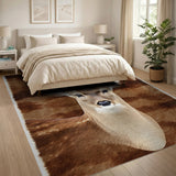 Majestic Spotted Deer Head Faux Fur Rug