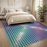 Vibrant Pixel Grid Area Rug