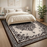 Traditional Persian Beige and Neutral Elegant Beige Persian Medallion Area Rug
