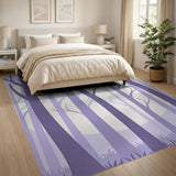 Moonlit Purple Forest Silhouette Area Rug