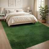 Vivid Green Shag Grass Area Rug