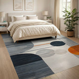 Modern Geometric Abstract Grey Rug