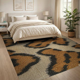 Brown and Tan Leopard Print Brown Tan Area Rug