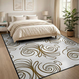 Bronze Swirl Abstract Area Rug