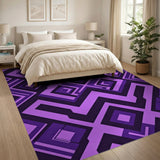 Purple Geometric Modern Area Rug