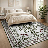 Ornate Persian Floral Vine Area Rug