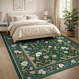 Lush Green Floral Vintage Area Rug