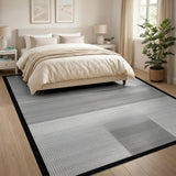 Stripe Black White Geometric Stripe Area Rug