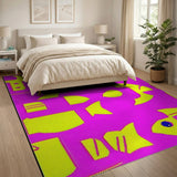 Playful Yellow Fish Cartoon Area Rug