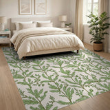 Floral Vintage Green Vintage Green Fern Leaf Area Rug