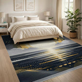 Golden Sun Over Mountains Geometric Rug